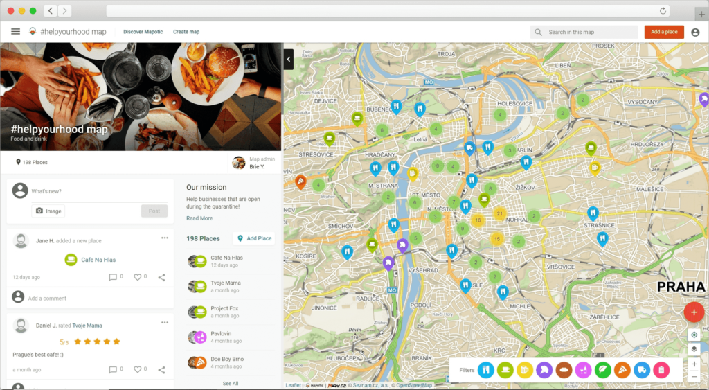 Covid Food Map Example